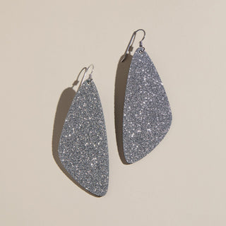 Silver Sparkle Evie - Nickel & Suede