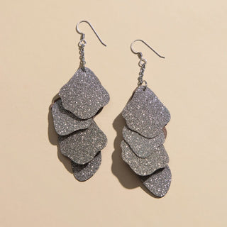 Silver Sparkle Florence - Nickel & Suede