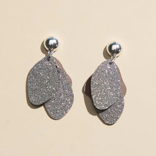 Silver Sparkle Weston - Nickel & Suede