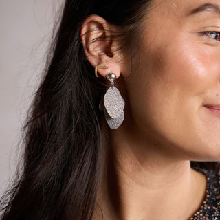 Silver Sparkle Weston - Nickel & Suede