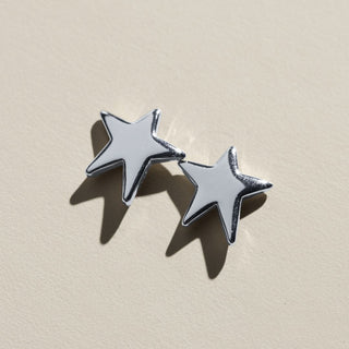 Silver Superstar Studs - Nickel & Suede
