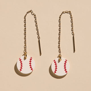 Slugger Threader Earrings - Nickel & Suede