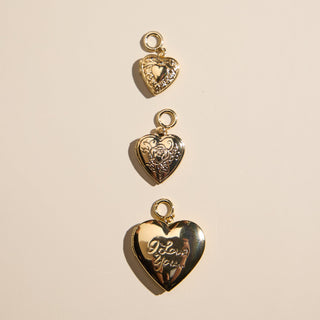 Small Heart Locket - Nickel & Suede