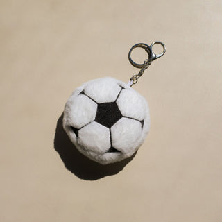 Soccer Ball Bag Charm - Nickel & Suede