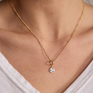 Soccer Ball Charm - Nickel & Suede