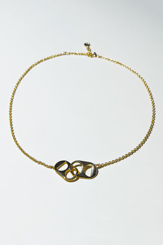 Soda Tab Necklace - Nickel & Suede