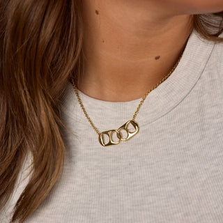 Soda Tab Necklace - Nickel & Suede