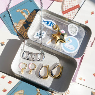 Soda Tab Necklace - Nickel & Suede