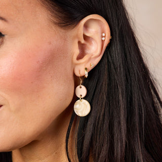 Soft Sand Junie Mixed Media Leather Drop Earrings - Nickel & Suede