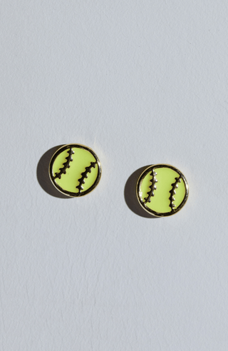 Softball Studs - Nickel & Suede