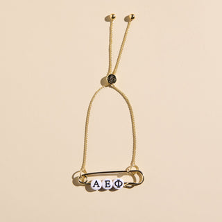 Sorority Safety Pin Bracelets - Nickel & Suede