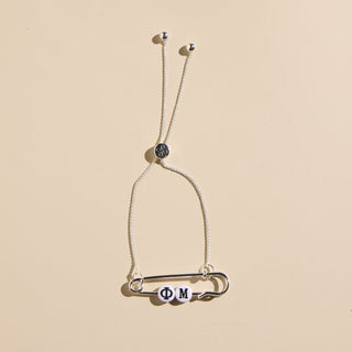 Sorority Safety Pin Bracelets - Nickel & Suede