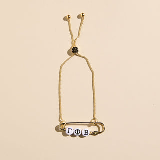 Sorority Safety Pin Bracelets - Nickel & Suede