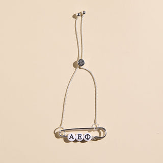 Sorority Safety Pin Bracelets - Nickel & Suede