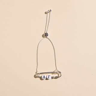 Sorority Safety Pin Bracelets - Nickel & Suede