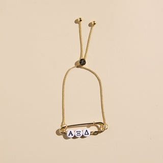 Sorority Safety Pin Bracelets - Nickel & Suede