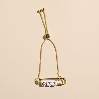 Sorority Safety Pin Bracelets - Nickel & Suede