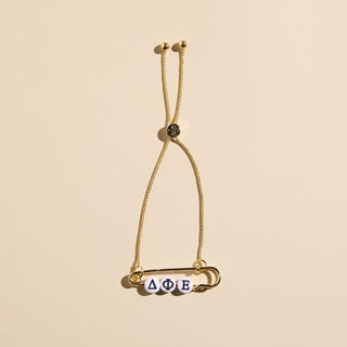 Sorority Safety Pin Bracelets - Nickel & Suede