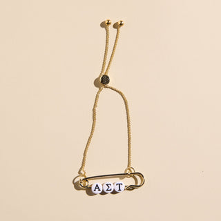 Sorority Safety Pin Bracelets - Nickel & Suede