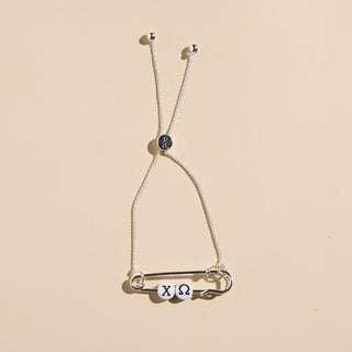 Sorority Safety Pin Bracelets - Nickel & Suede