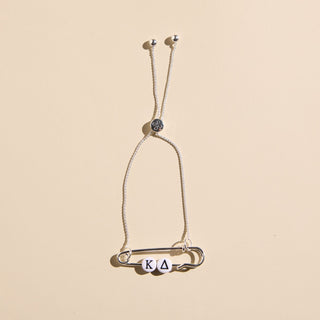 Sorority Safety Pin Bracelets - Nickel & Suede