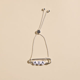 Sorority Safety Pin Bracelets - Nickel & Suede