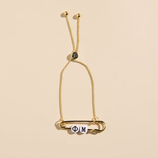 Sorority Safety Pin Bracelets - Nickel & Suede