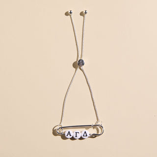 Sorority Safety Pin Bracelets - Nickel & Suede