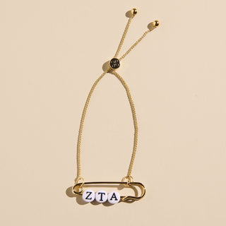 Sorority Safety Pin Bracelets - Nickel & Suede