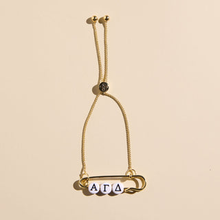 Sorority Safety Pin Bracelets - Nickel & Suede