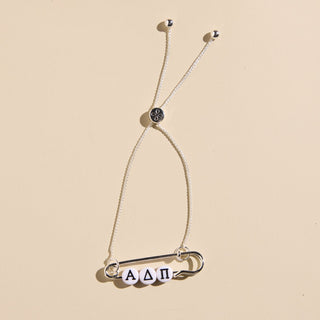 Sorority Safety Pin Bracelets - Nickel & Suede