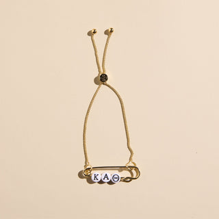 Sorority Safety Pin Bracelets - Nickel & Suede