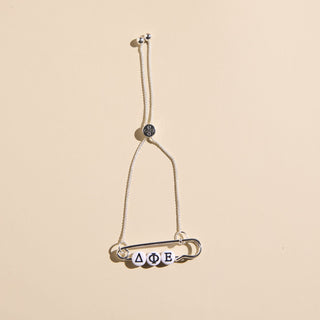 Sorority Safety Pin Bracelets - Nickel & Suede