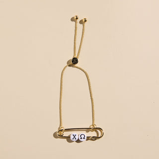 Sorority Safety Pin Bracelets - Nickel & Suede