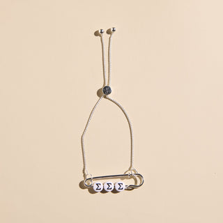 Sorority Safety Pin Bracelets - Officially Licensed - Nickel & Suede