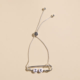 Sorority Safety Pin Bracelets - Officially Licensed - Nickel & Suede