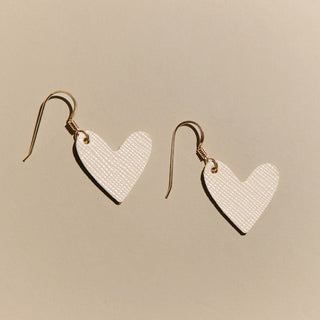 Spring Mini Heart - Nickel & Suede