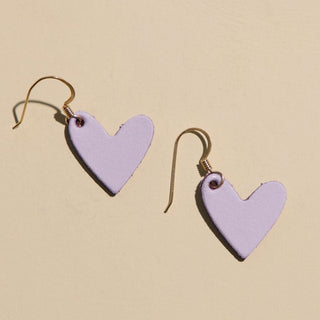 Spring Mini Heart - Nickel & Suede