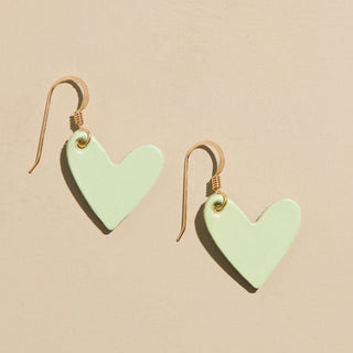 Spring Mini Heart - Nickel & Suede