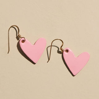 Spring Mini Heart - Nickel & Suede