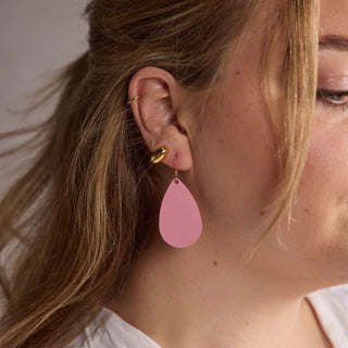 Spring Mini Teardrop - Nickel & Suede