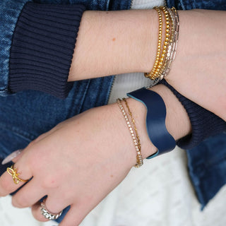 Squiggle Leather Cuff Bracelets - Nickel & Suede