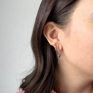 Star Hoops - Nickel & Suede