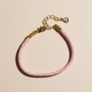 Strawberry Milkshake Minimalist Waterproof Cord Bracelet - Nickel & Suede