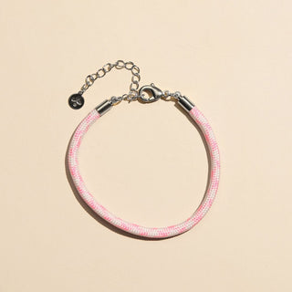 Strawberry Milkshake Minimalist Waterproof Cord Bracelet - Nickel & Suede