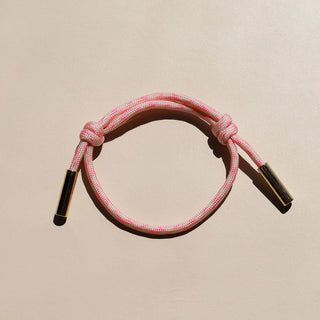 Strawberry Milkshake Paracord Bracelet - Nickel & Suede