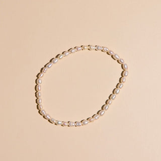 Stretchy Pearl Bracelet Set - Nickel & Suede