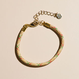 Sugar Cookie Minimalist Waterproof Cord Bracelet - Nickel & Suede