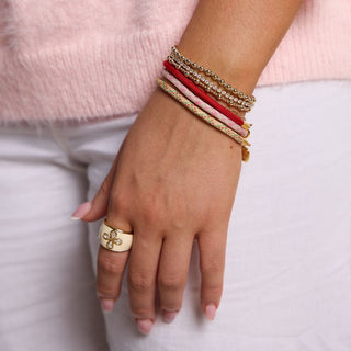 Sugar Cookie Minimalist Waterproof Cord Bracelet - Nickel & Suede