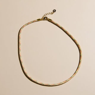 Sugar Cookie Minimalist Waterproof Cord Necklace - Nickel & Suede